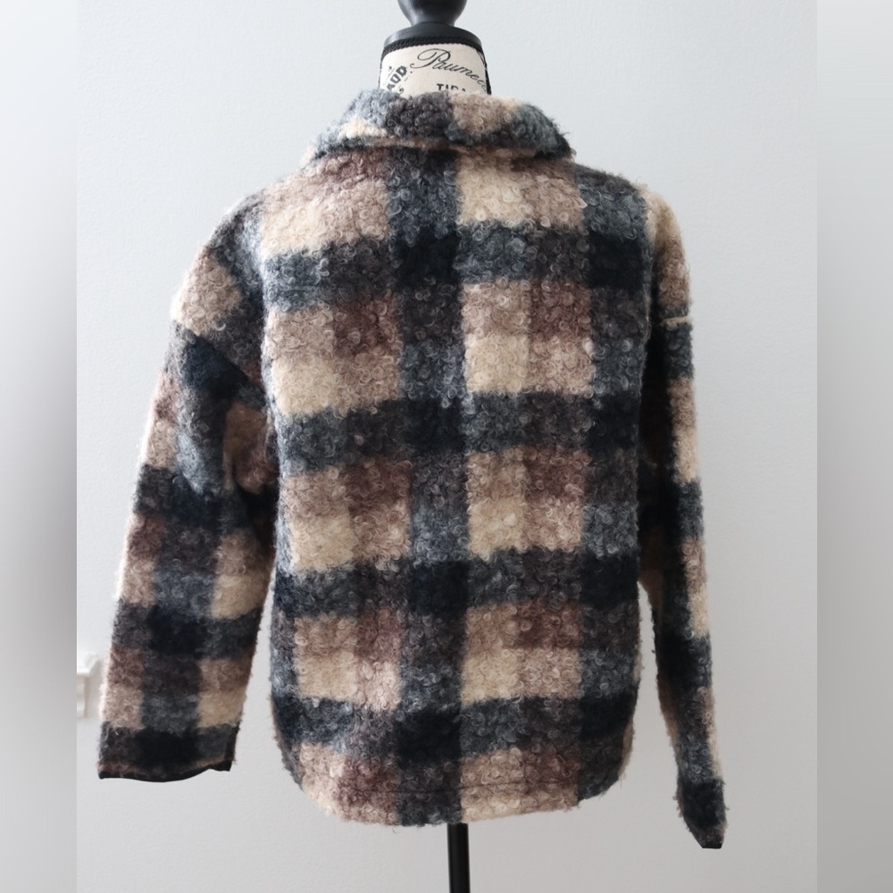 Knox Rose Women's Plaid Sweater Overcoat Black Plaid Size XS - Picture 7 of 10
